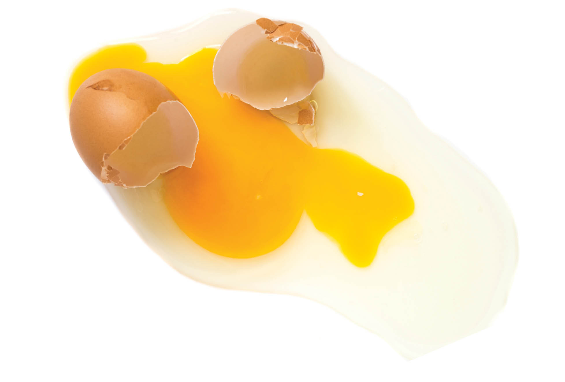 High angle view of broken egg