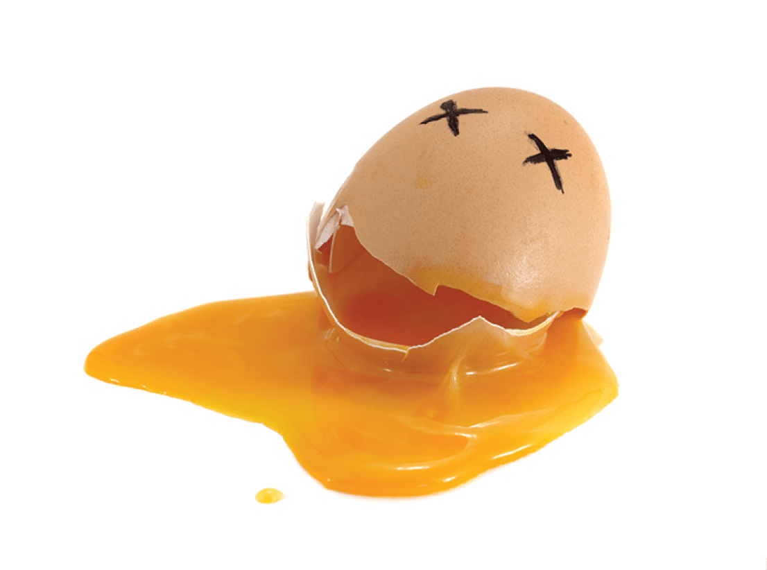 Cracked egg - death concept   