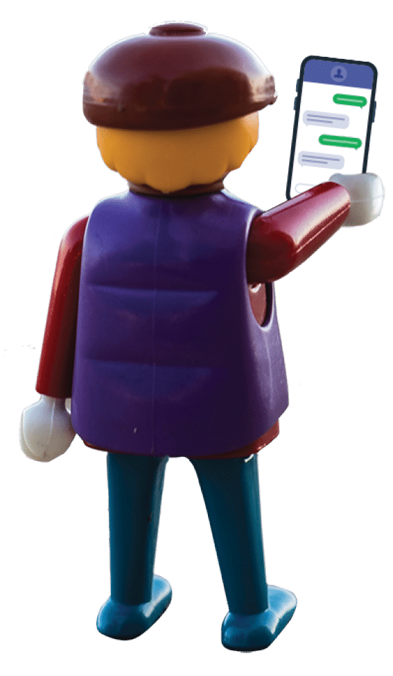 Alicante, Spain - October 25, 2018: Playmobil figure, Playmobil photographing the horizon