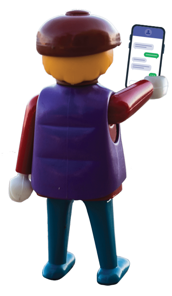 Alicante, Spain - October 25, 2018: Playmobil figure, Playmobil photographing the horizon